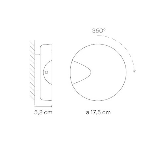 Applique murale design circulaire LED minimaliste Siera - vue 12 sur 11