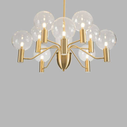 Lustre moderne LED forme d'araignée métallique dorée Criss