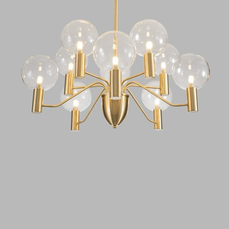 Lustre moderne LED forme d'araignée métallique dorée Criss