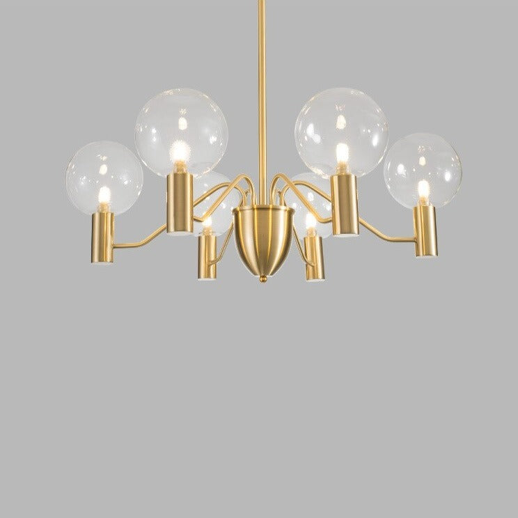 Lustre moderne LED forme d'araignée métallique dorée Criss - vue 5 sur 7