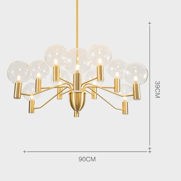 Lustre moderne LED forme d'araignée métallique dorée Criss