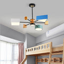 Lustre moderne LED avec abat-jour géométrique coloré Fresia