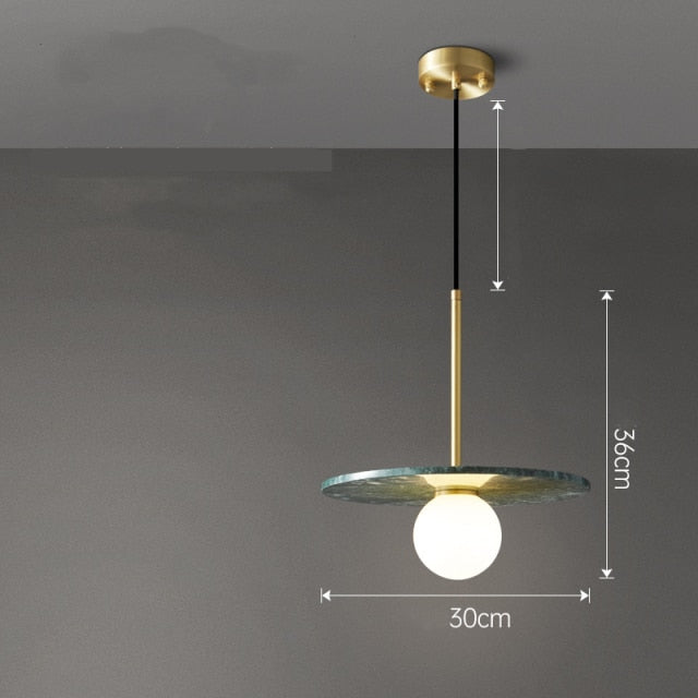 Suspension design avec abat-jour plat en marbre Gianna - vue 12 sur 12