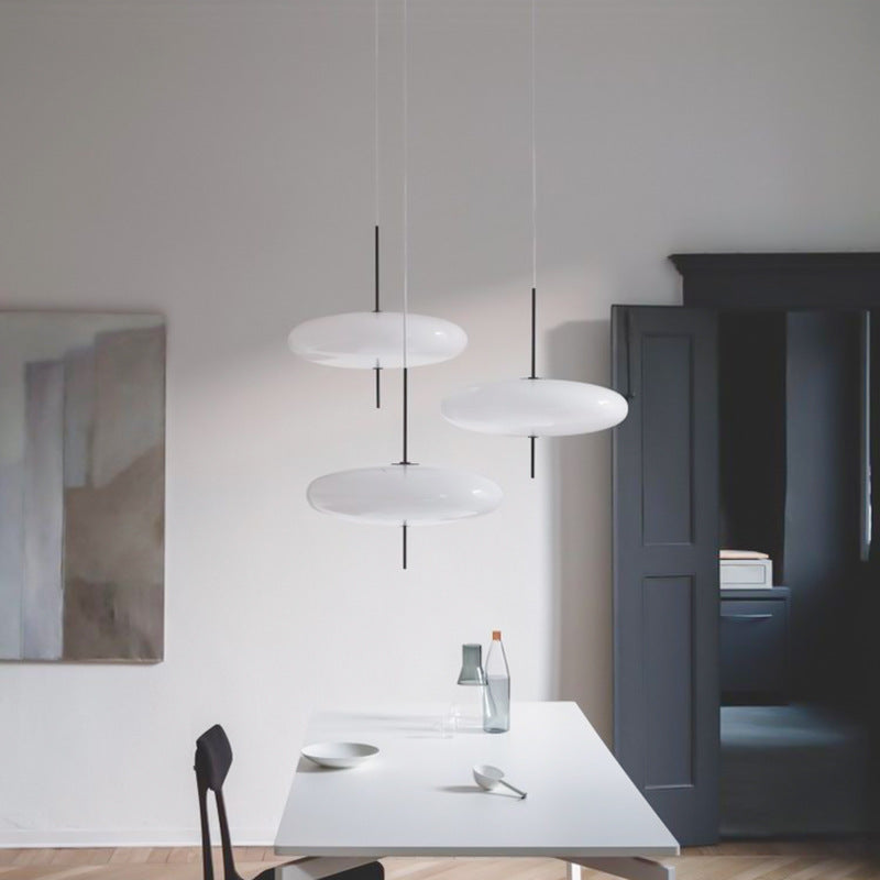 Suspension moderne LED acrylique ovale Hannon - vue 3 sur 7