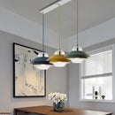 Suspension industrielle LED double abat-jour coloré Armel