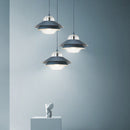 Suspension industrielle LED double abat-jour coloré Armel