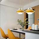 Suspension industrielle LED double abat-jour coloré Armel