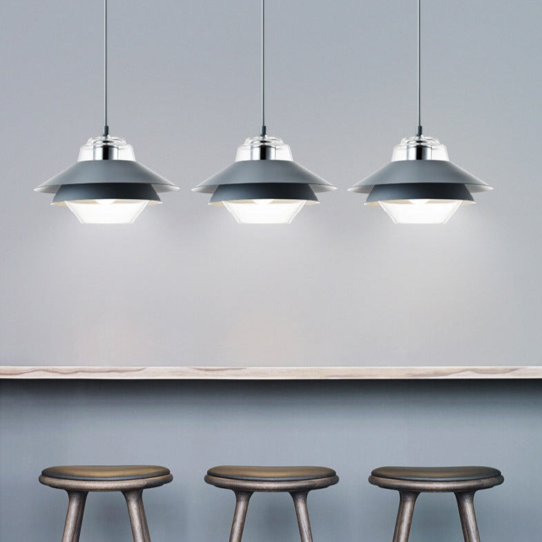 Suspension industrielle LED double abat-jour coloré Armel - vue 6 sur 16