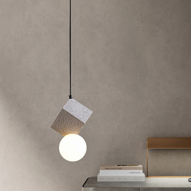 Suspension moderne LED en bloc de résine Wayne - vue 4 sur 8