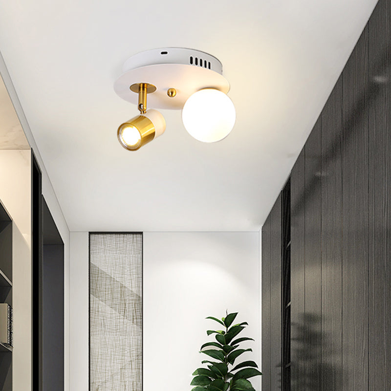 Plafonnier design LED avec base ronde lumineuse en métal Abby - vue 5 sur 9
