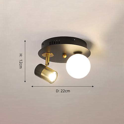 Plafonnier design LED avec base ronde lumineuse en métal Abby