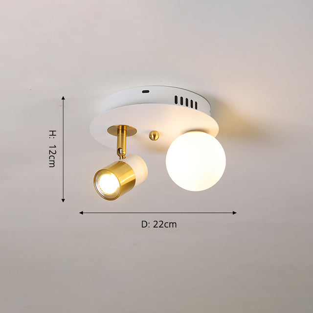 Plafonnier design LED avec base ronde lumineuse en métal Abby - vue 9 sur 9