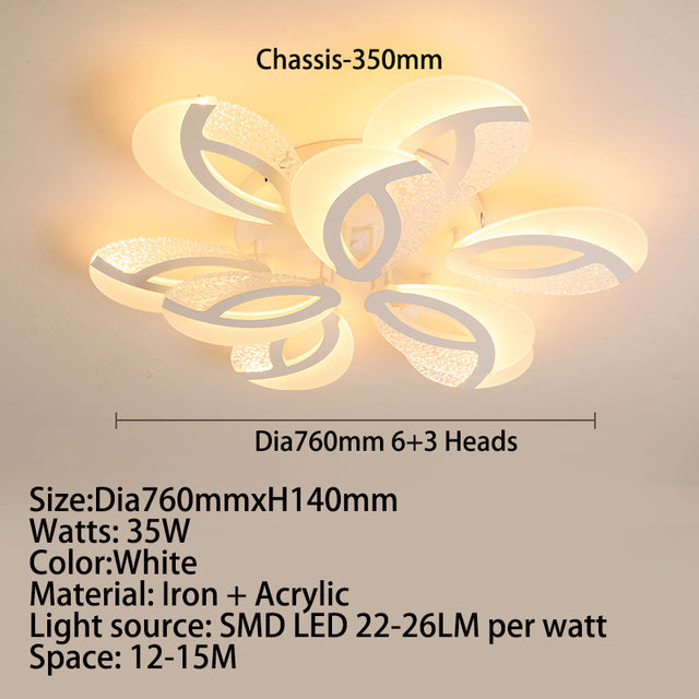 Plafonnier moderne LED en forme de fleur acrylique Jalen - vue 12 sur 16