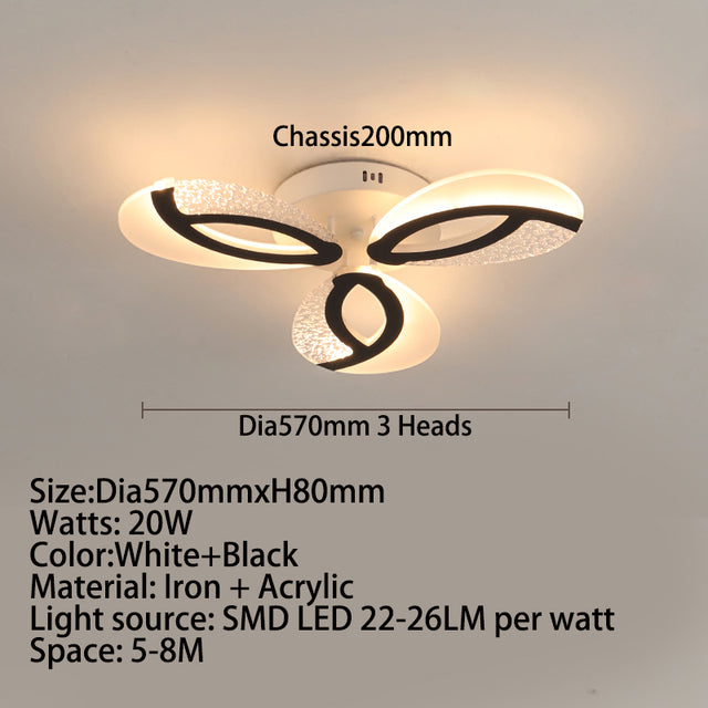 Plafonnier moderne LED en forme de fleur acrylique Jalen - vue 8 sur 16