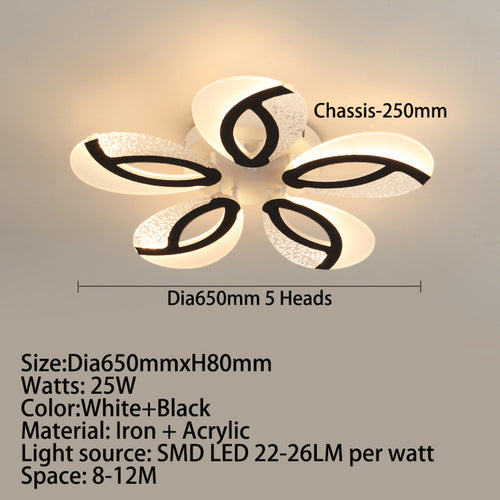 Plafonnier moderne LED en forme de fleur acrylique Jalen