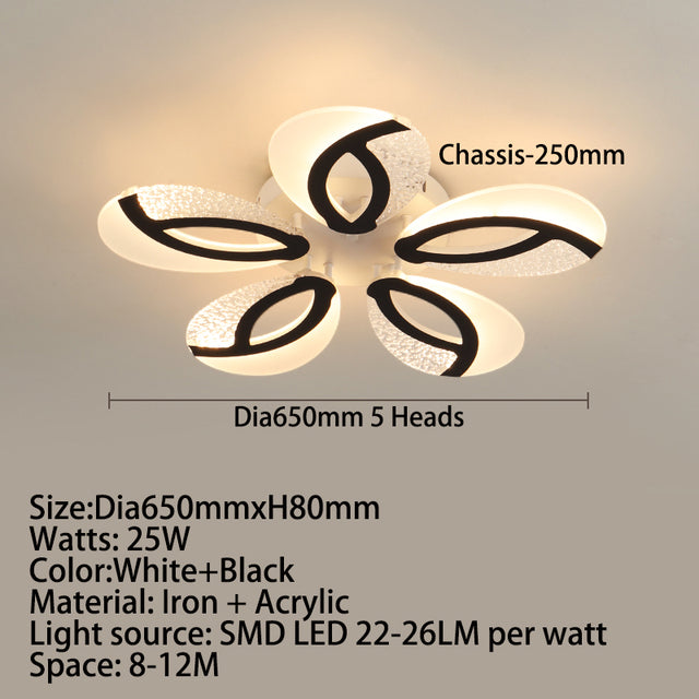 Plafonnier moderne LED en forme de fleur acrylique Jalen - vue 9 sur 16