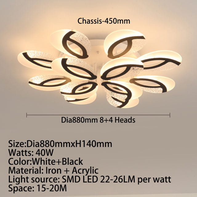 Plafonnier moderne LED en forme de fleur acrylique Jalen - vue 13 sur 16