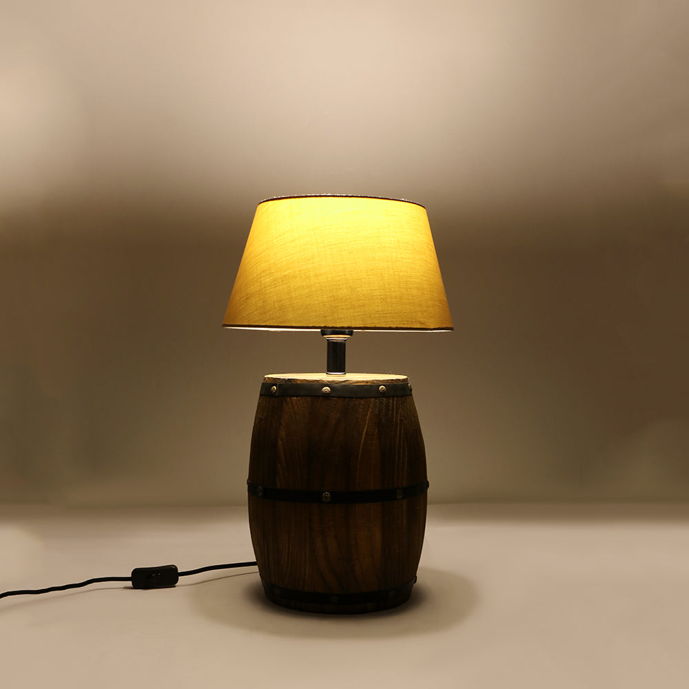 Lampe de chevet vintage en forme de tonneau Rope - vue 4 sur 6
