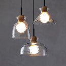 Lustre moderne avec abat-jour en verre Dante