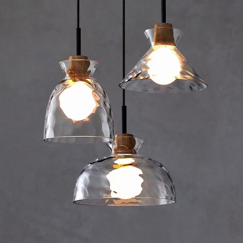 Lustre moderne avec abat-jour en verre Dante