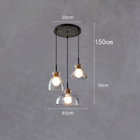 Lustre moderne avec abat-jour en verre Dante