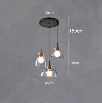 Lustre moderne avec abat-jour en verre Dante