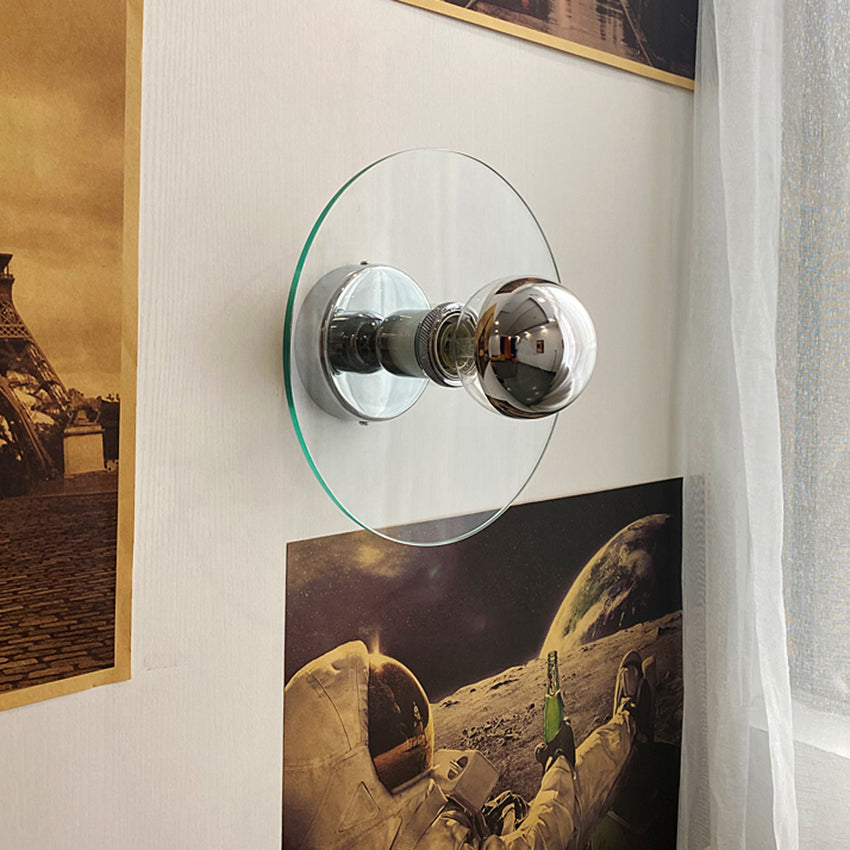 Applique murale vintage avec abat-jour en verre circulaire Silas - vue 6 sur 8
