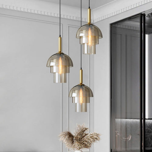 Suspension moderne avec plusieurs dômes en verre Rowan