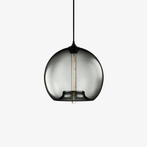 Suspension design à LED avec boule en verre de couleur