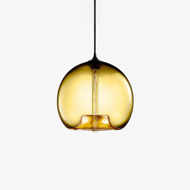 Suspension design à LED avec boule en verre de couleur - vue 7 sur 10