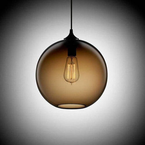 Suspension design en boule de verre (plusieurs couleurs)