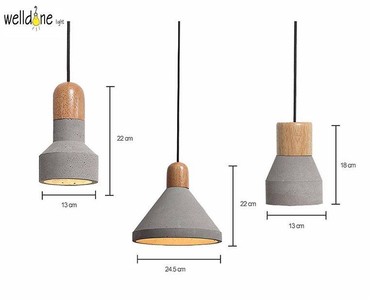 Suspension scandinave en bois et ciment Loft - vue 4 sur 5