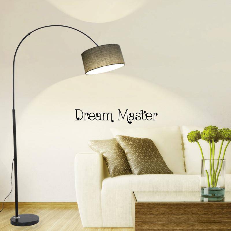 Lampadaire design avec abat-jour en tissu suspendu - vue 3 sur 10