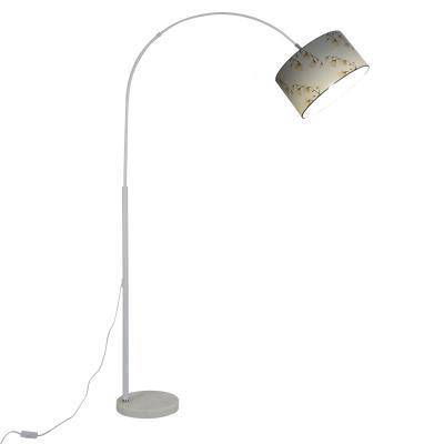 Lampadaire design avec abat-jour en tissu suspendu - vue 6 sur 10