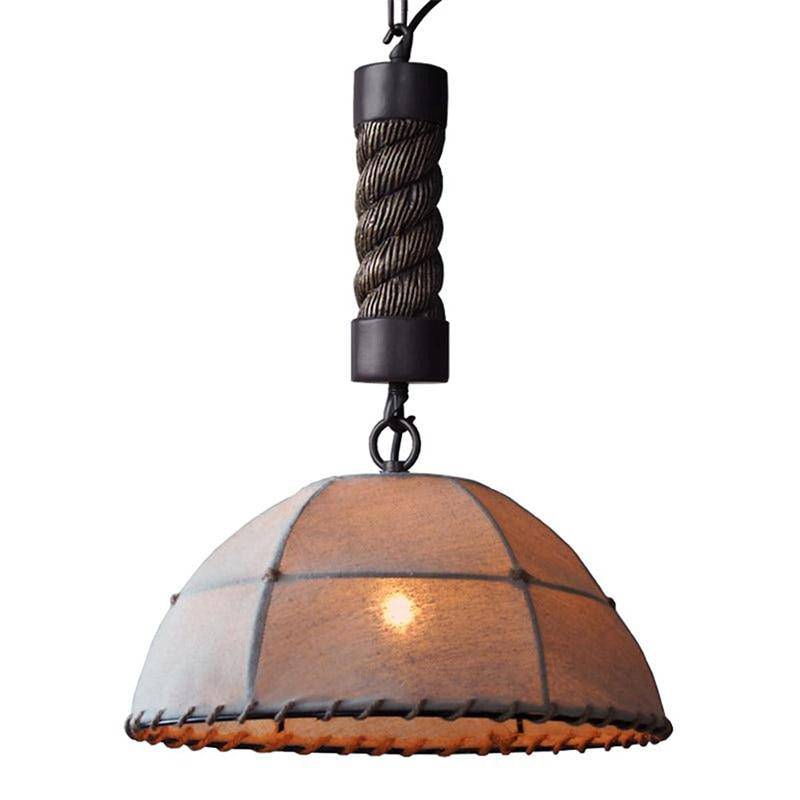Suspension rustique demi boule rétro Rope - vue 5 sur 4