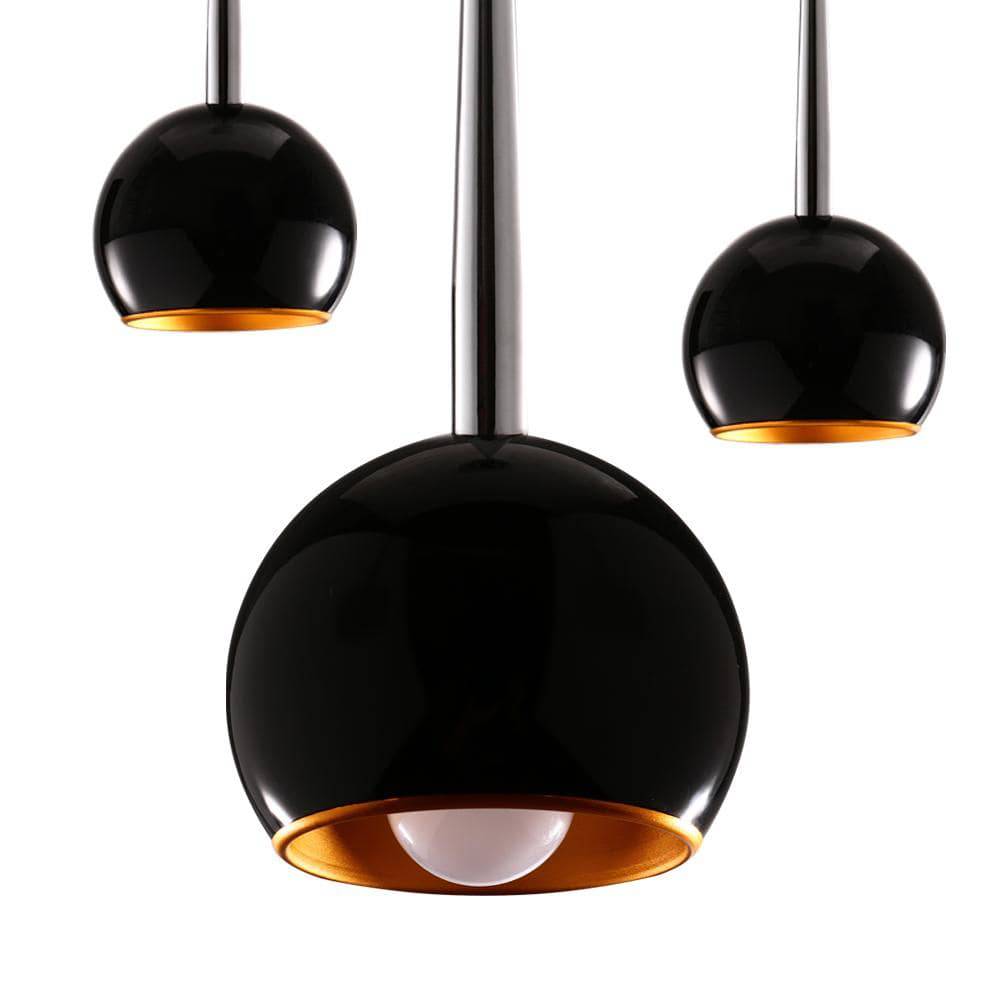 Suspension design LED en boule naquée noire - vue 5 sur 6