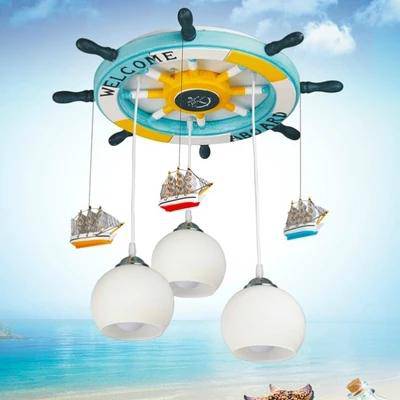 Plafonnier enfant bateau et barre à roue - vue 2 sur 3