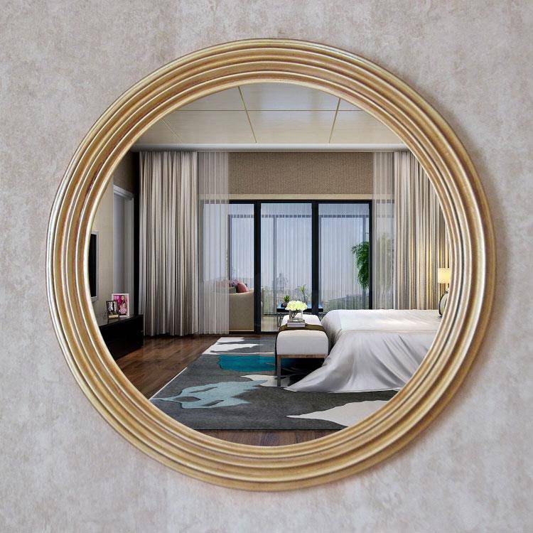 Grand miroir mural rond 68cm rétro American