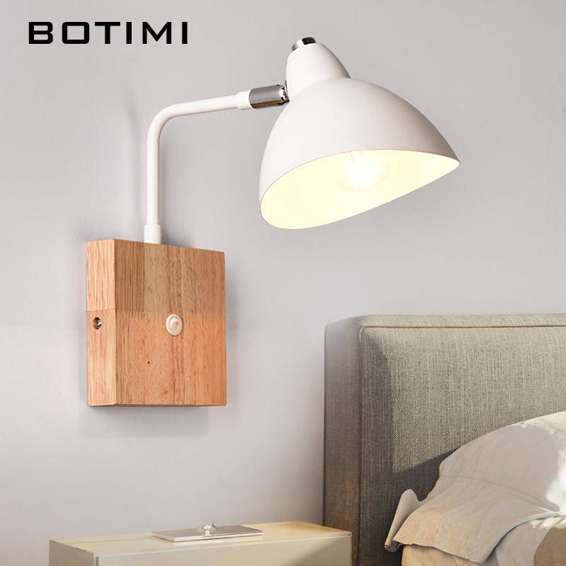 Applique en bois avec lampe en métal blanc Botimi - vue 4 sur 3