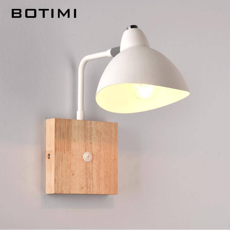 Applique en bois avec lampe en métal blanc Botimi - vue 3 sur 3