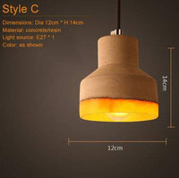 Terracotta ceramic pendant light concrete