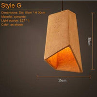Terracotta ceramic pendant light concrete
