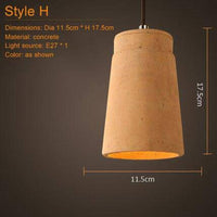 Terracotta ceramic pendant light concrete