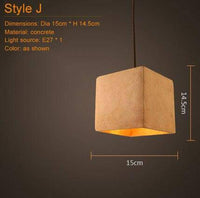 Terracotta ceramic pendant light concrete
