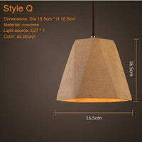 Terracotta ceramic pendant light concrete