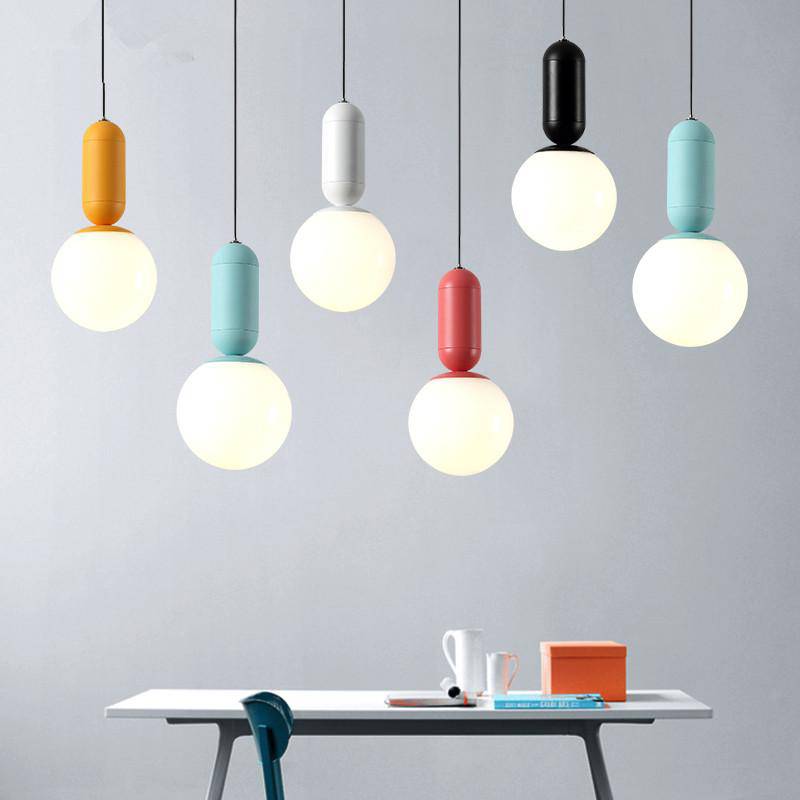 Suspension design couleurs en boule Macaron - vue 2 sur 6