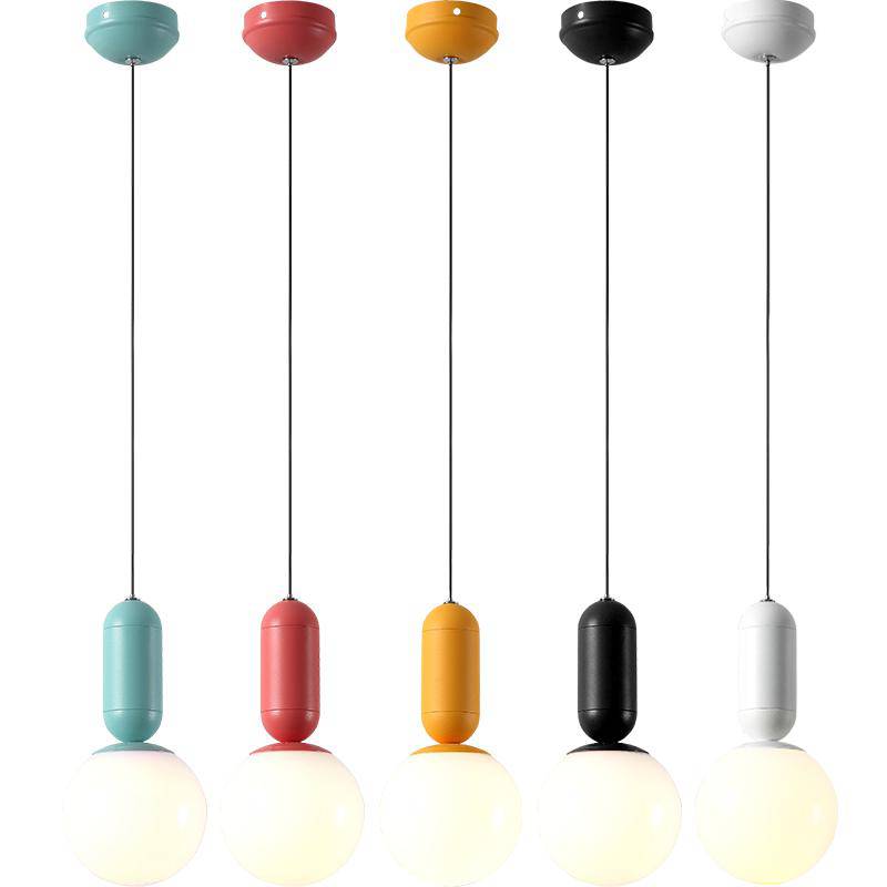 Suspension design couleurs en boule Macaron - vue 5 sur 6