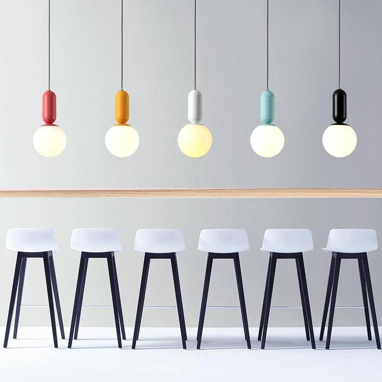 Suspension design couleurs en boule Macaron - vue 6 sur 6