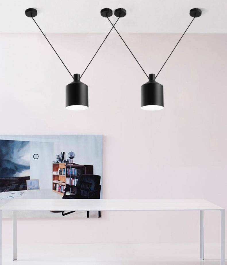 Suspension design moderne noir style loft - vue 6 sur 9