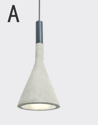 Suspension design LED avec abat-jour conique en ciment - vue 9 sur 9
